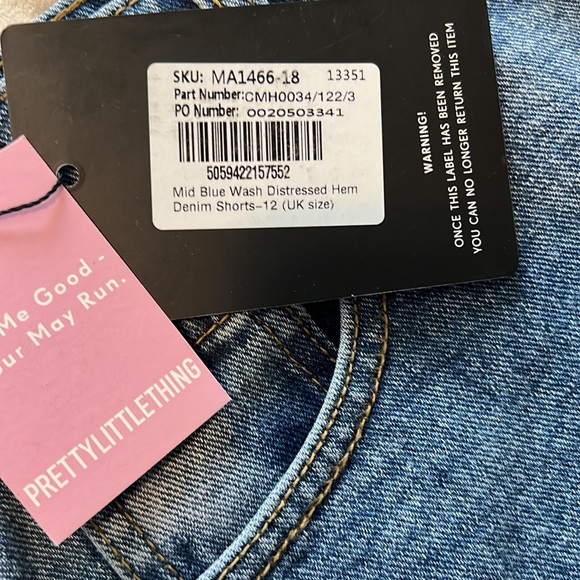 Pretty Little Thing Mid Wash Distressed Short - Picture 8 of 8